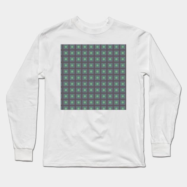 squares retro pattern Long Sleeve T-Shirt by vixfx